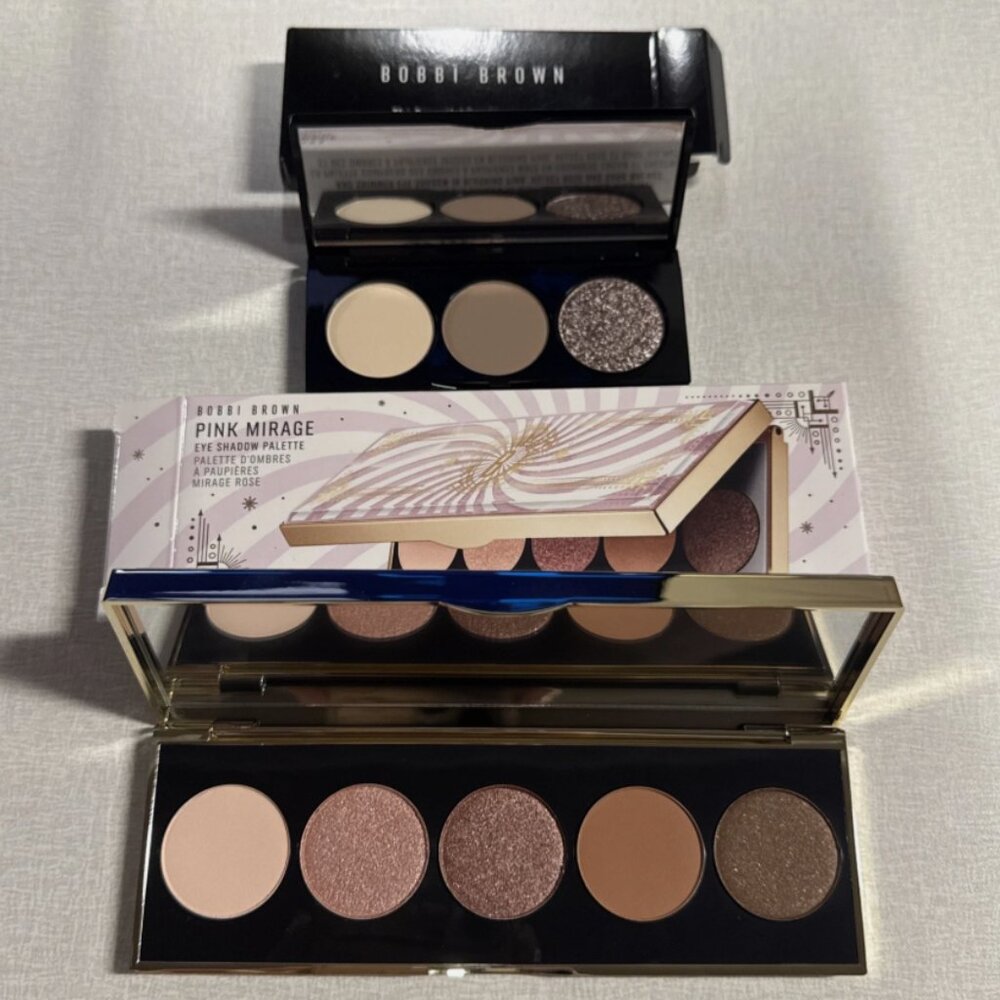 Bobbi Brown Pink Mirage EyeShadowPalette 0.2oz & Everyday Grays Shadow Trio Set